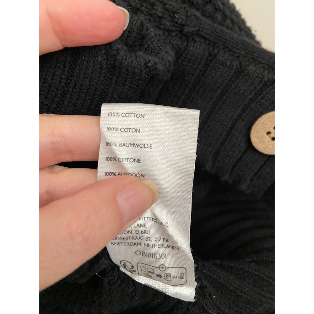 FP Beach Free People Hailee Black Textured Knit Sweater & Jogger Set Size XL - Picture 4 of 6